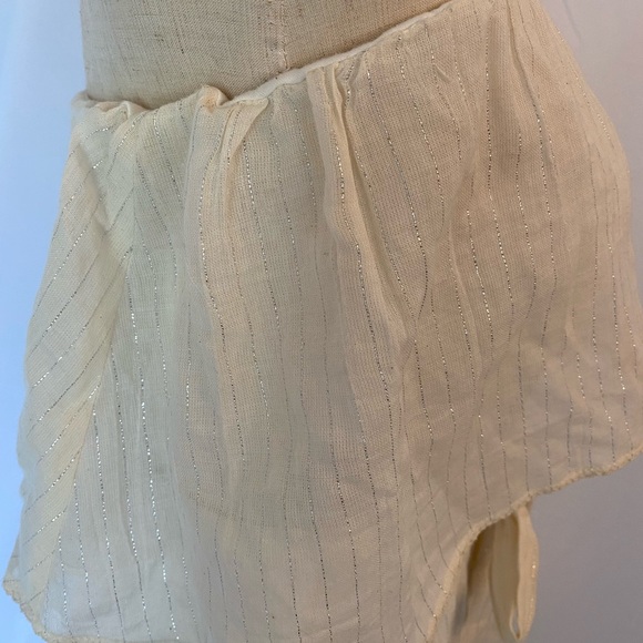 Corey Lynn Calter Anthropology Cream Metallic Stripe Strapless Maxi Dress - Picture 5 of 7